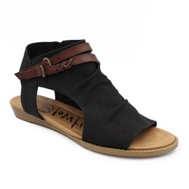 Blowfish Malibu Womens Blumoon Slipper (9.5, Black Rancher Canvas, Numeric_9_Point_5)