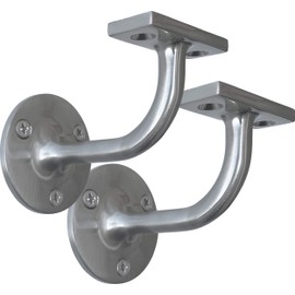 IRONTITE® 4X Satin Chrome Handrail Brackets, Heavy Duty Banister Rail Brackets, Suits Wood Or Metal Stair Banister Rails, Perfectly Finishing The Look of Your Hand Rail (4 Pack)