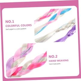 Healeved 6pcs Mermaid Hair Braid Wig Fake Hair Extensions for Boys and Girls Bow Wig for Girls