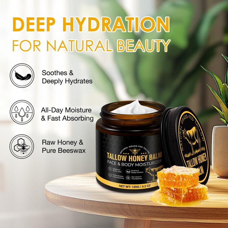 Beef Tallow for Skin, Beef Tallow for Face, Hydrating Tallow