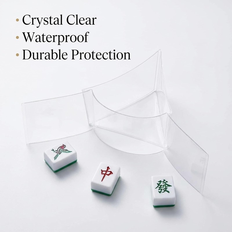 4Pcs Mahjong Card Sleeve, Clear Waterproof Game Card Protective Holders