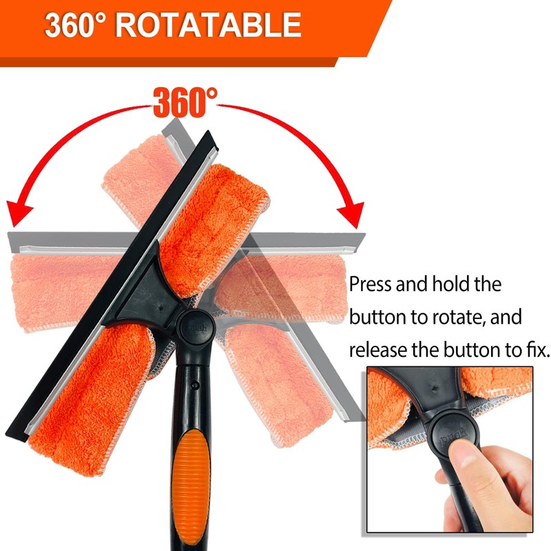 Buyplus 26Ft High Reach Squeegee for Window Cleaning Kit with