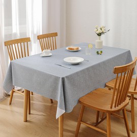 Kioscr Waterproof Rectangle PVC Tablecloth ，Oil Proof Spill Proof Vinyl Table Cloth, Wipe Clean Table Cover for Dining Table, Table Decorations for Party (Gray, 54 * 54inch)