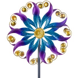 VEWOSTAR Kinetic Wind Spinners Outdoor Metal Wind Sculptures & Spinners for Yard and Garden Art Decor 10” Wind Spinner for Lawn Patio Decor Windmill(55”H*13”W)