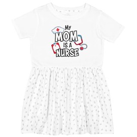 inktastic My Mom is a Nurse Toddler Dress 3T White with Speckles 3021b
