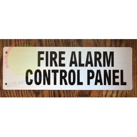 FIRE ALARM CONTROL PANEL SIGN -FACP SIGN -Two-Sided/Double sided Projecting, Corridor and Hallway Sign (Aluminum, silver, 4x12 Inch)-The Hallway Line