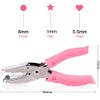 Perforadora de papel de 3 mm con agarre rosa para