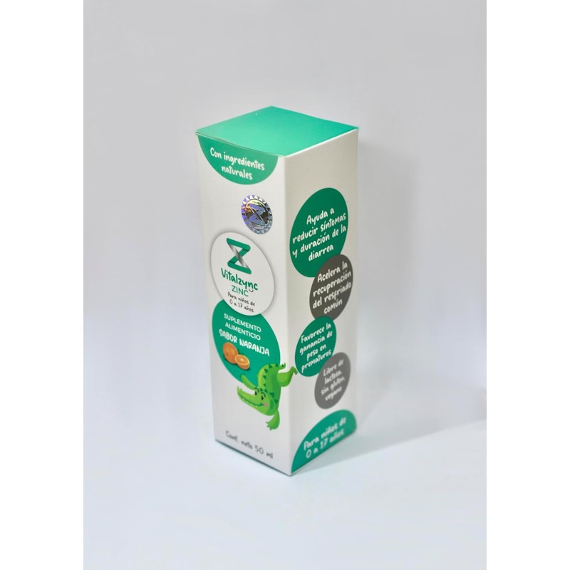 VitalZync Gluconato de Zinc Sabor Naranja 50 ml Suplemento Alimenticio