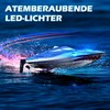 DEERC RC Boat with LED Light, Remote Controlled Shark Boat