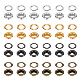 Gasea 120 Set Metal Eyelets 4 Colors with Washers 6mm Eyelet Sewing Tool Kit with 3 Gutter Installation Tool for Clothing Repair Leather Crafts