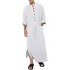 YAOHUOLE Men's Kaftan V-Neck Long Sleeve Kaftan Men's Long Button