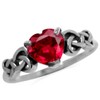 Silvershake 7MM Simulated Heart Shape Red Ruby 925 Sterling Silver