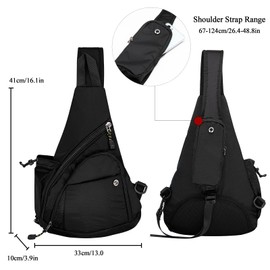 Long Keeper Sling Bag Crossbody Backpack for Men Women, Lightweight Travel Sling Backpack Shoulder Chest Bag Waterproof Casual Daypack for Gym Cycling Hiking