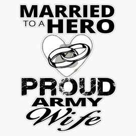 HOF Trading Proud Army Wife Vinyl Sticker Waterproof Decal Laptop Wall Window Bumper Sticker 5"