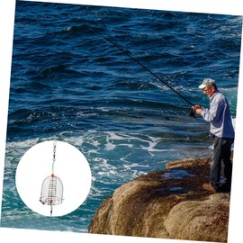 Baluue 10 Piezas Jaula de Cebo de Metal jaulas de Cebo de Langosta Anzuelo de Pesca Titular señuelos de Pesca Trampa de Cebo comedero para Carpas Cesta carnada Soporte alimentador