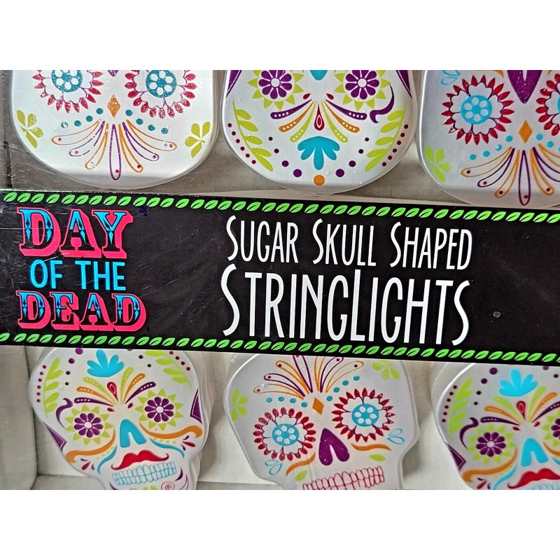 DEI Direct Day of the Dead Sugar Skull Shaped Stringlights