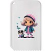 'Blond Girl Walking A Puppy' Plastic Ice Scraper (IC00036473)
