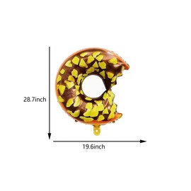 5PCS Donut Foil Balloons Sweet Candy Multicolor Donut Shaped Aluminum Foil Mylar Balloons for Donut Theme Birthday Decoration Baby Shower Wedding