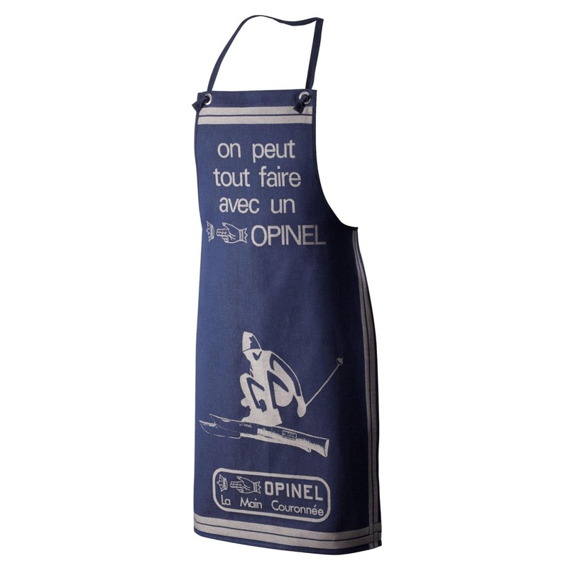 Opinel Kitchen Apron for Adults, Blue, Cotton