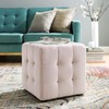 Modway Contour Tufted Button Cube Performance Velvet Ottoman, Pink