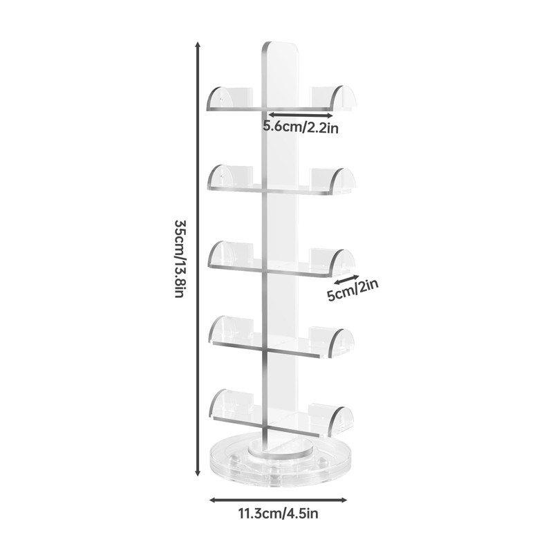 NiHome Clear Acrylic Rotating Eyeglass Display Stand for 10 Pairs,