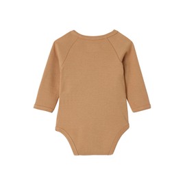 Vertbaudet VERTBAUDETOrganic Collection: Pack of 2 Baby Wrap Bodysuits with Long Sleeves, Brown