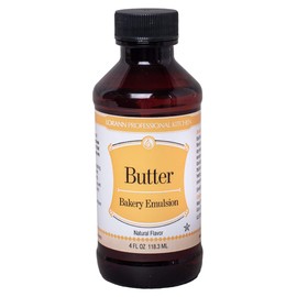 LorAnn Butter, Natural (Clear) Bakery Emulsion, 4 ounce bottle