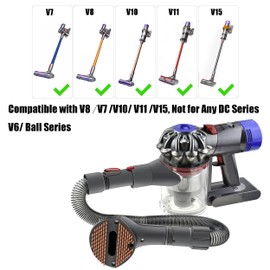 Italdos Hair Brush for Dogs Cats Compatible with Dyson V7 V8 V10 V11 V15 V6 Suction Brush Medium Short Pets with Adapter for Hose and Ignition Button