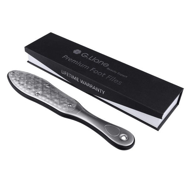 Pedicure Laser Callus Rasp Foot File - G.Liane Foot Rasp Double Sided - Calluses Remover Professional Foot Care Tool Made of Stainless Steel - File for Extra Smooth and Beautiful Feet