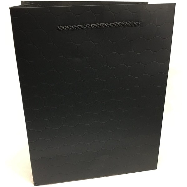 Modeeni Black Gift Bag with handles Medium nice elegant perfect wedding party paper bag 8 x 10 x 5 Premium Quality Bridal or Baby Shower GiftBag (Black, 144 Bags Bulk)