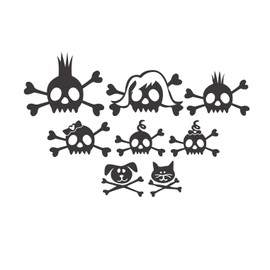 CRDesign Skull Family Vampire Skulls Pung Grunge Decal Sticker for SUV Car Truck (Large, Black)