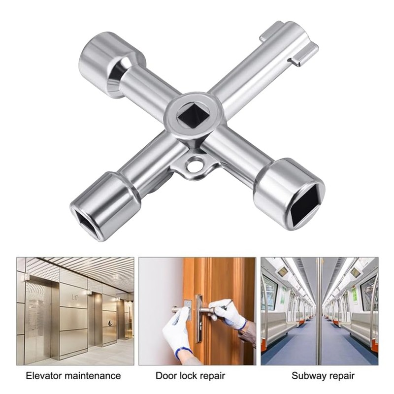 Universal key, control cabinet key, 4-way multifunctional key, 2 pieces