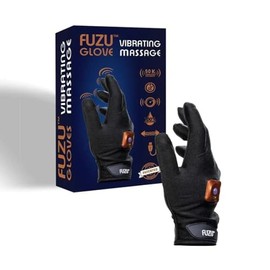 Fuzu Vibrations-Massagehandschuh für Massagen, Massage von Muskelkater, Rücken, Nacken, Schultern, Beinen, 20 Geschwindigkeiten und Muster, wiederaufladbar und wasserdicht, nur rechte Hand, Schwarz