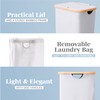 LONBET Laundry Basket with Lid, Made from Breathable Fabric |