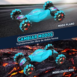 JCMO Coche de Acrobacias con Control Remoto,2.4GHz Coche RC de Deriva con Control por Gestos, Rotación de 360° y 4WD, con Luces y Música, Regalo Perfecto para Niños