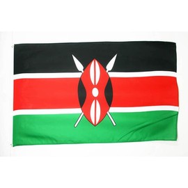AZ FLAG Kenya Flag 3' x 5' - Kenyan Flags 90 x 150 cm - Banner 3x5 ft Light Polyester