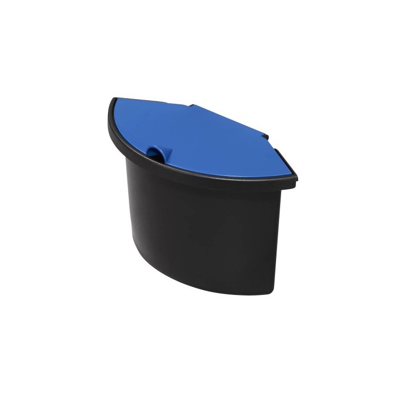 Helit linear waste paper bin, 2 l, black/blue lid, H6106093