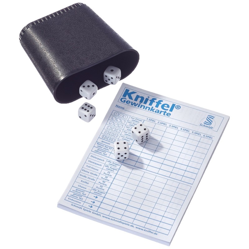 Schmidt Spiele 51203 Yahtzee, Portable Game in Metal Tin, Colourful