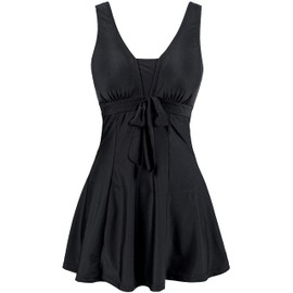 Wantdo Women's Bowknot Dress Cover Up Swimwear Beach Suit Beachwear, Black X-Large