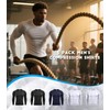 CYPER SUN 5 Pack Men's Compression Shirts Long Sleeve Undershirts,