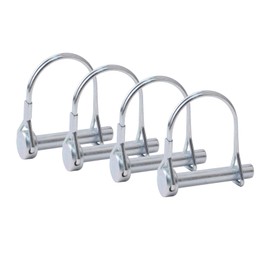 INCREWAY 4Pcs Wire Lock Pin, Carbon Steel Shaft Locking Pin, Round Loop Wire Lock Pin for Track Farm Lawn（M8*45）