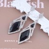 Atentuyi Boho Wedding Black Rhinestone Earrings Crystal Drop Dangle Earrings