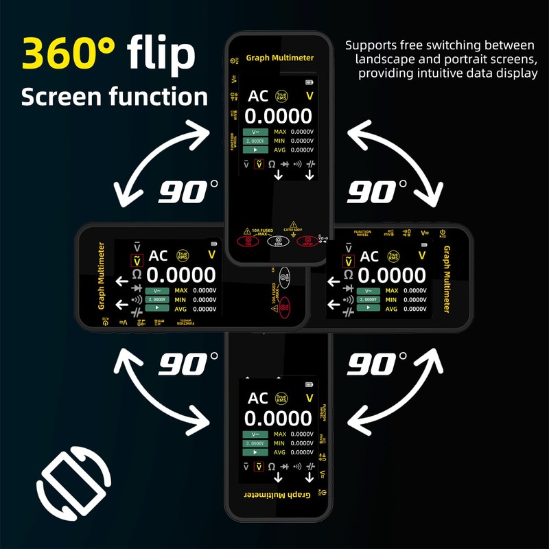 BSIDE Portable Digital Multimeter 20000 Word mV Voltmeter Rechargeable 3.2''