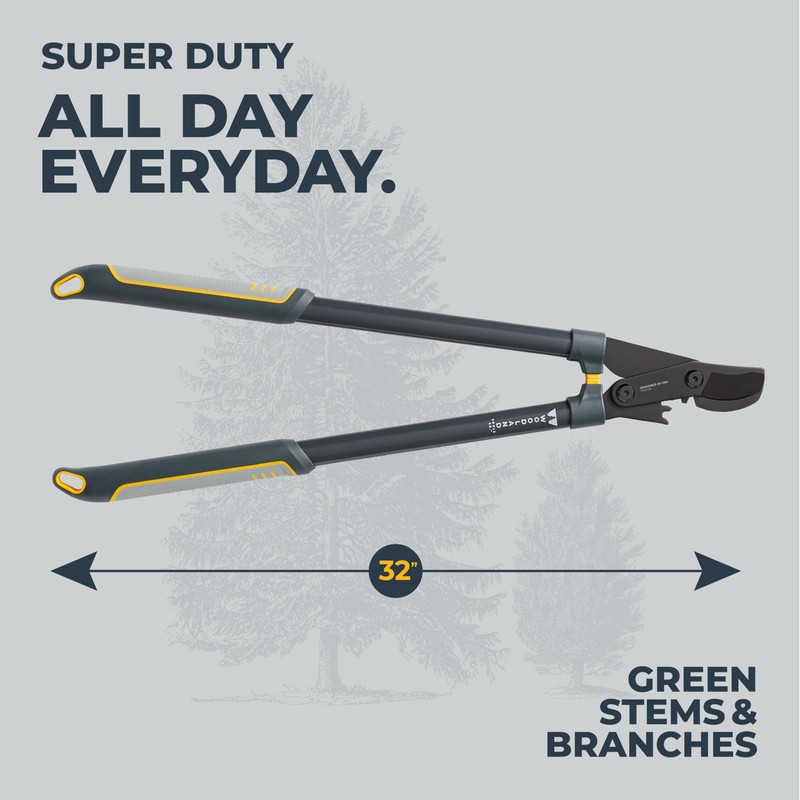 Woodland Tools Super Duty Lopper, 32 Inch Geared Bypass Branch