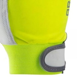 3Kamido Professional Work Gloves Reflex HI - VIS, Made of Very Soft Grained Goatskin, Signal Colour, Fluo, Fluorescent with Reflective Elements, Increased Visibility (1 Pair, 9 Inches)