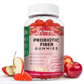 Totaria Gomitas de fibra probiótica 9 en 1 para adultos y adolescentes. 16 g de fibra por porción. Suplemento de fibra de psyllium con 5 mil millones 