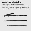 2 Pcs Bastones Senderismo Plegables Trail Running Y Trekking Negro