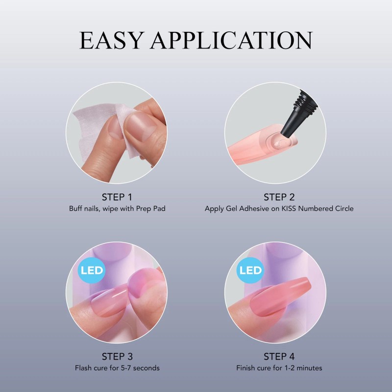 Kiss Led Soft Gel Adhesive 10Ml Salon Quality Nail Extensions