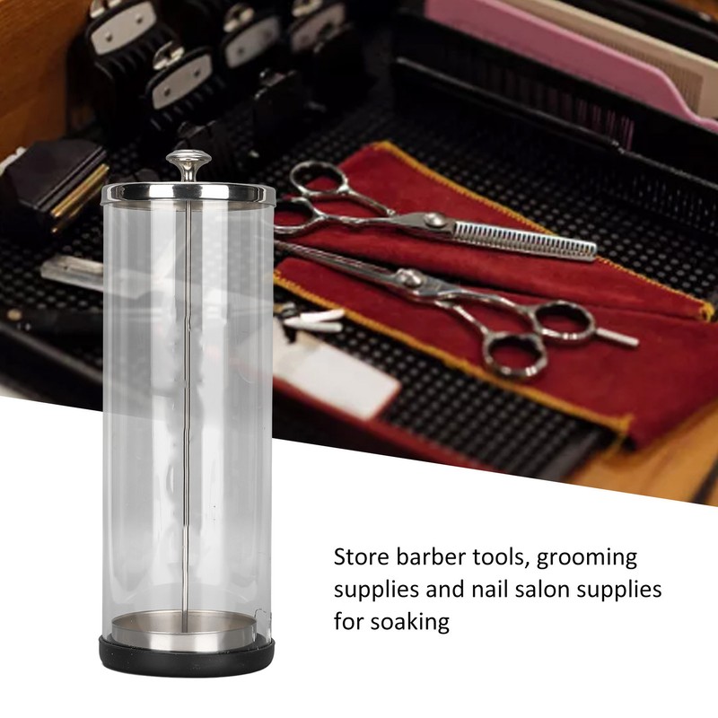 Barbicide Soaking Jar Large Glass Cleaning Jar for Barber Tools
