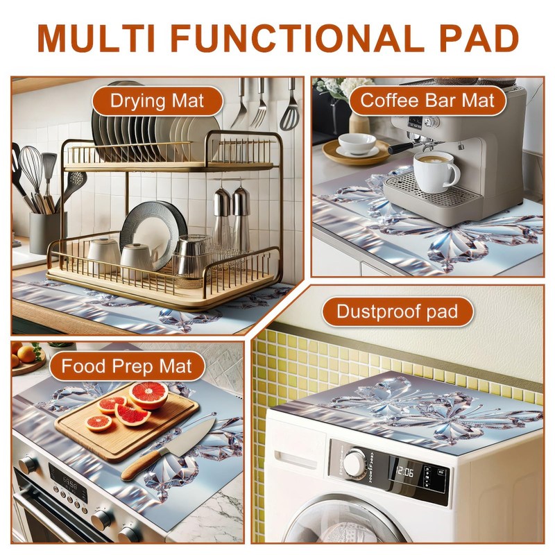 HOMETITUTE Stove Top Cover 28x20 Crystal Butterfly Heat Resistant Mat